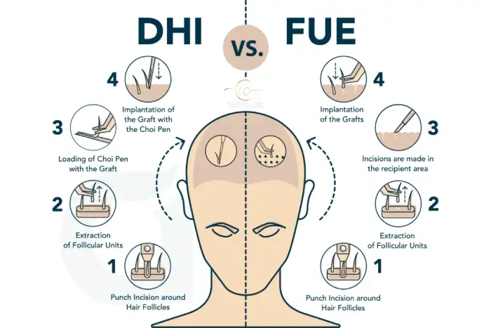 FUE vs DHI: Scegli il trapianto giusto in Albania