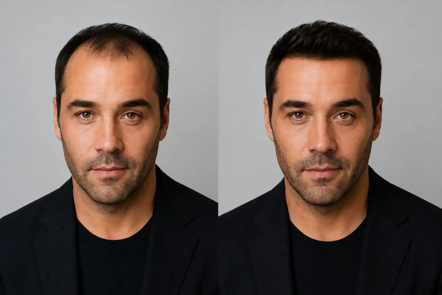 Attaccatura di Jeremy Piven: Trapianto o Parrucchino?