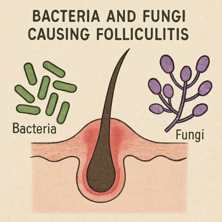 Bacteria and fungi causing folliculitis