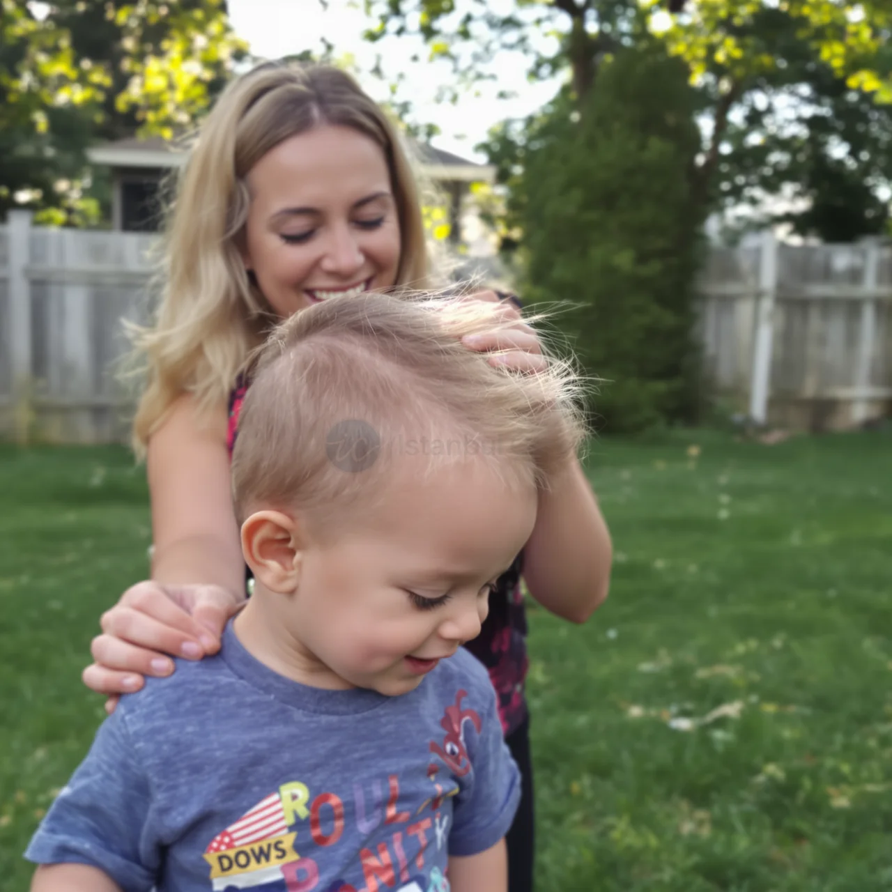 Man at the crown of the head where a cowlick whorl can be mistaken for early hair thinning